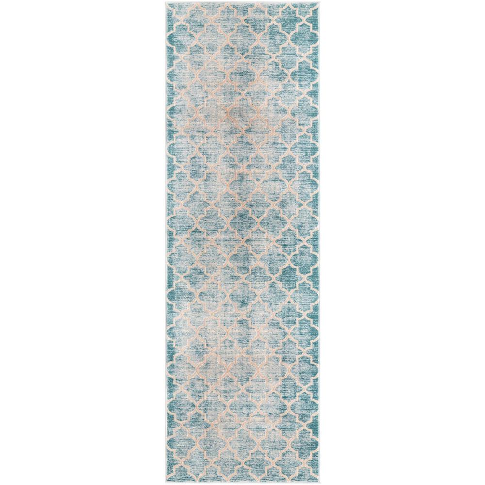 Uptown Area Rug 2' 7" x 8' 0", Runner, Teal. Picture 1