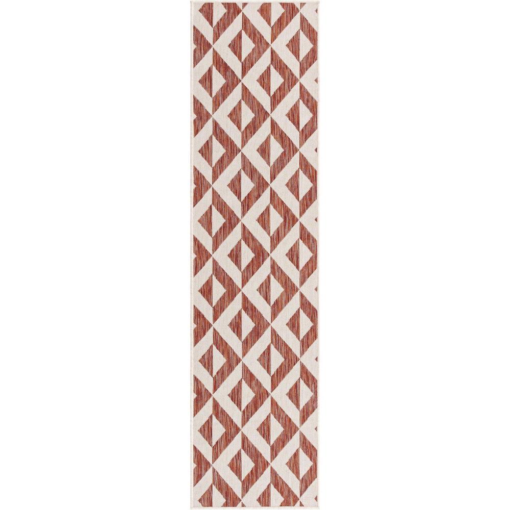 Jill Zarin Outdoor Napa Area Rug 2' 0" x 8' 0", Runner Rust Red. Picture 1