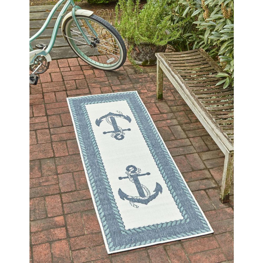 Unique Loom 8 Ft Runner in Navy Blue (3157777). Picture 1