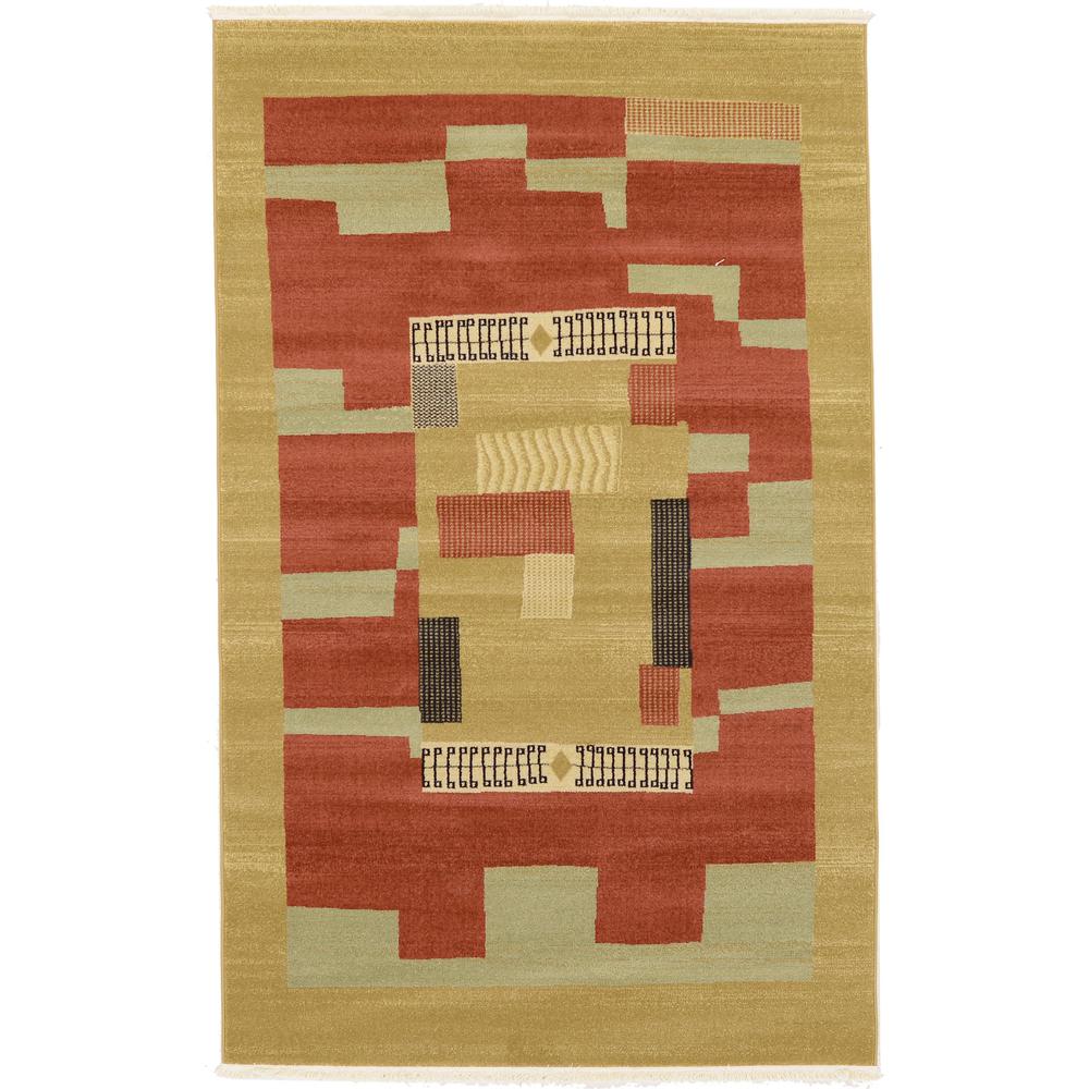 Jefferson Fars Rug, Rust Red (5' 0 x 8' 0). Picture 1