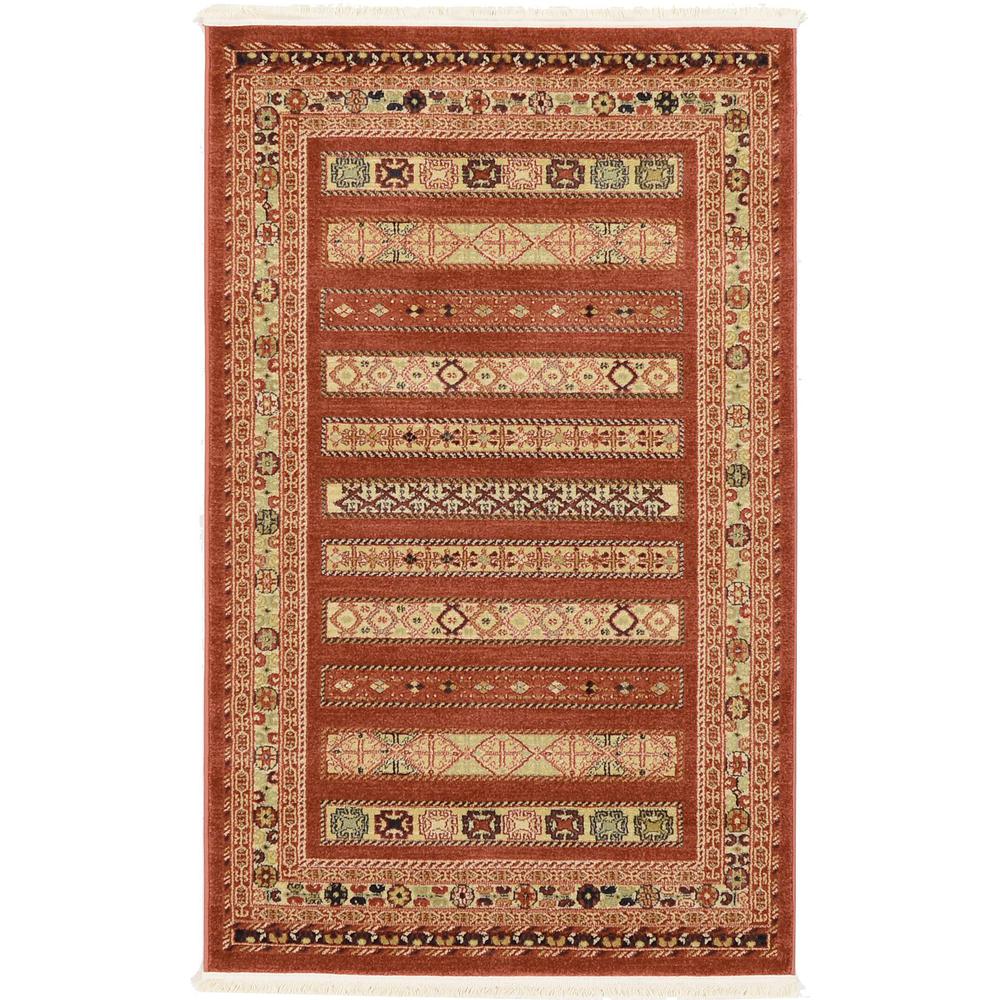Pasadena Fars Rug, Rust Red (3' 3 x 5' 3). Picture 1
