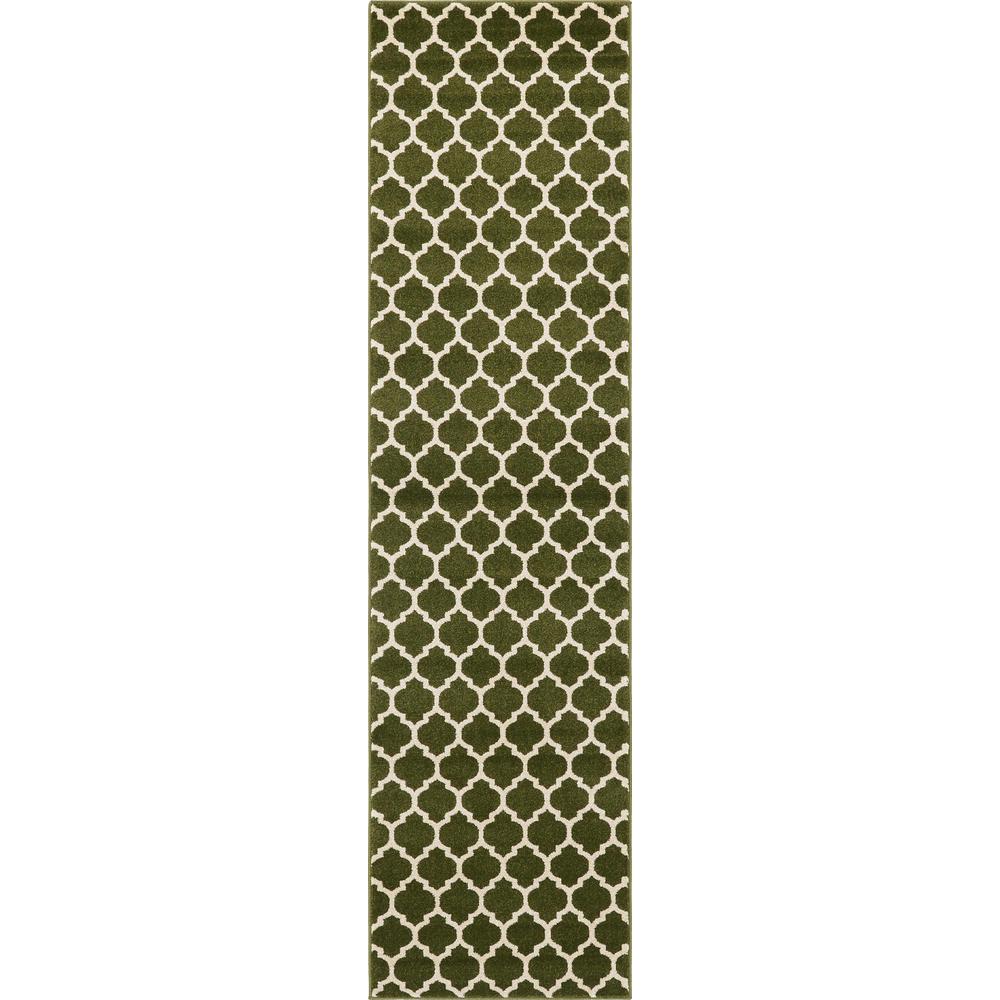 Philadelphia Trellis Rug, Dark Green (2' 7 x 10' 0). Picture 1