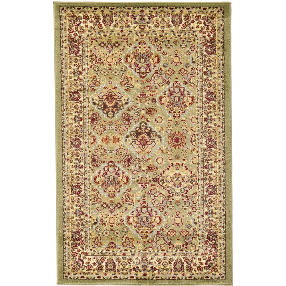 Colonial Voyage Rug, Light Green (3' 3 x 5' 3). Picture 1