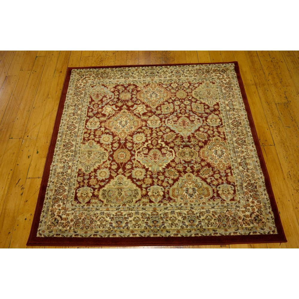 Colonial Voyage Rug, Red (4' 0 x 4' 0). Picture 3