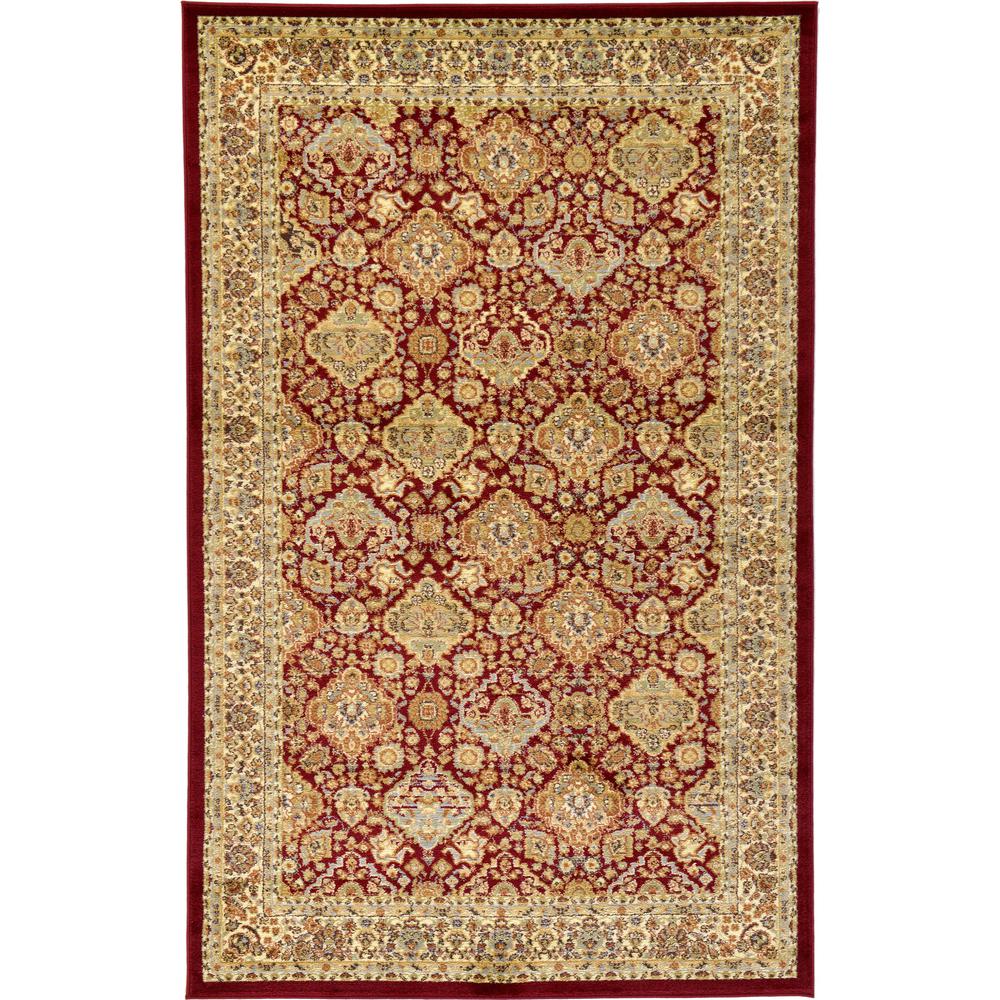 Colonial Voyage Rug, Red (5' 0 x 8' 0). Picture 1