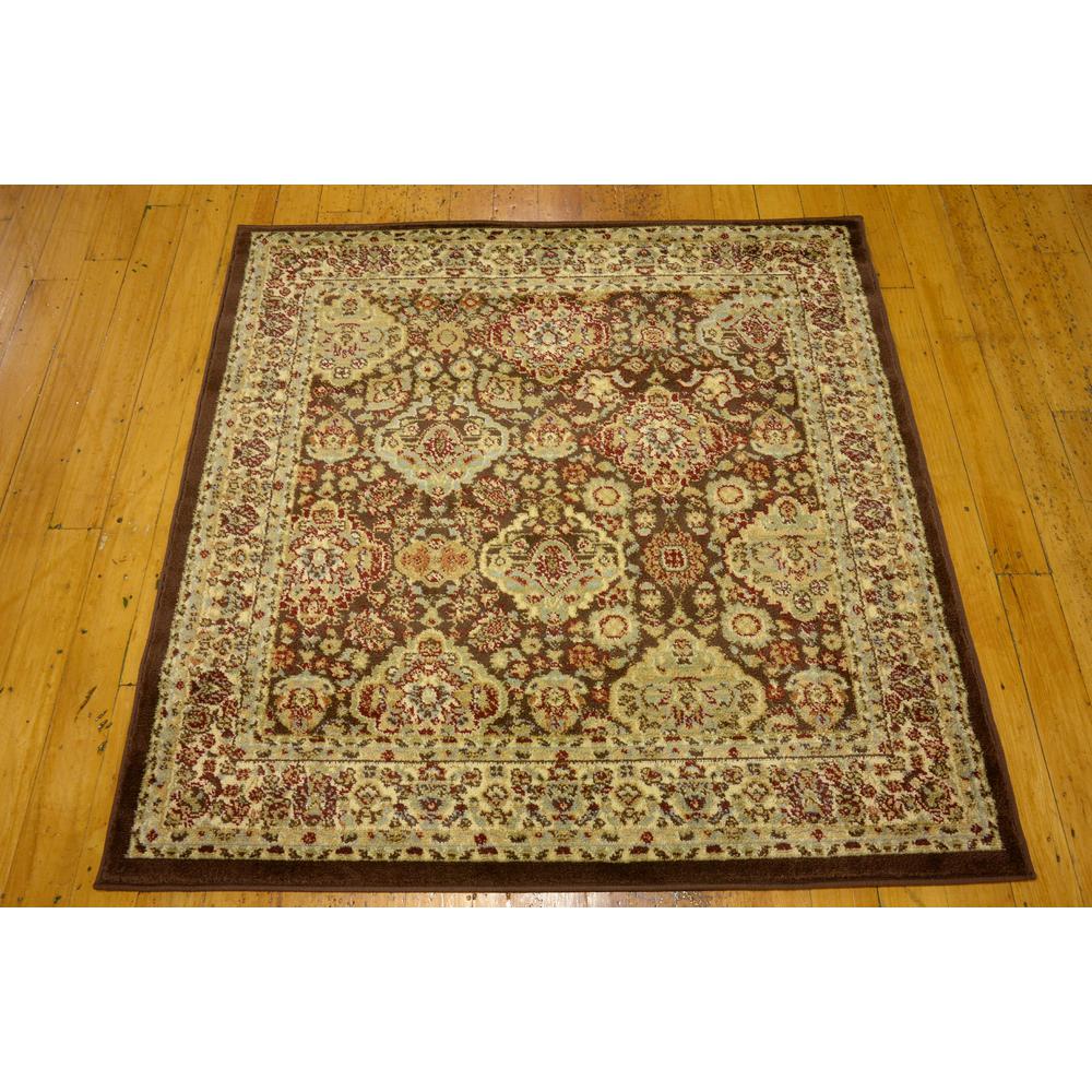 Colonial Voyage Rug, Brown (4' 0 x 4' 0). Picture 3