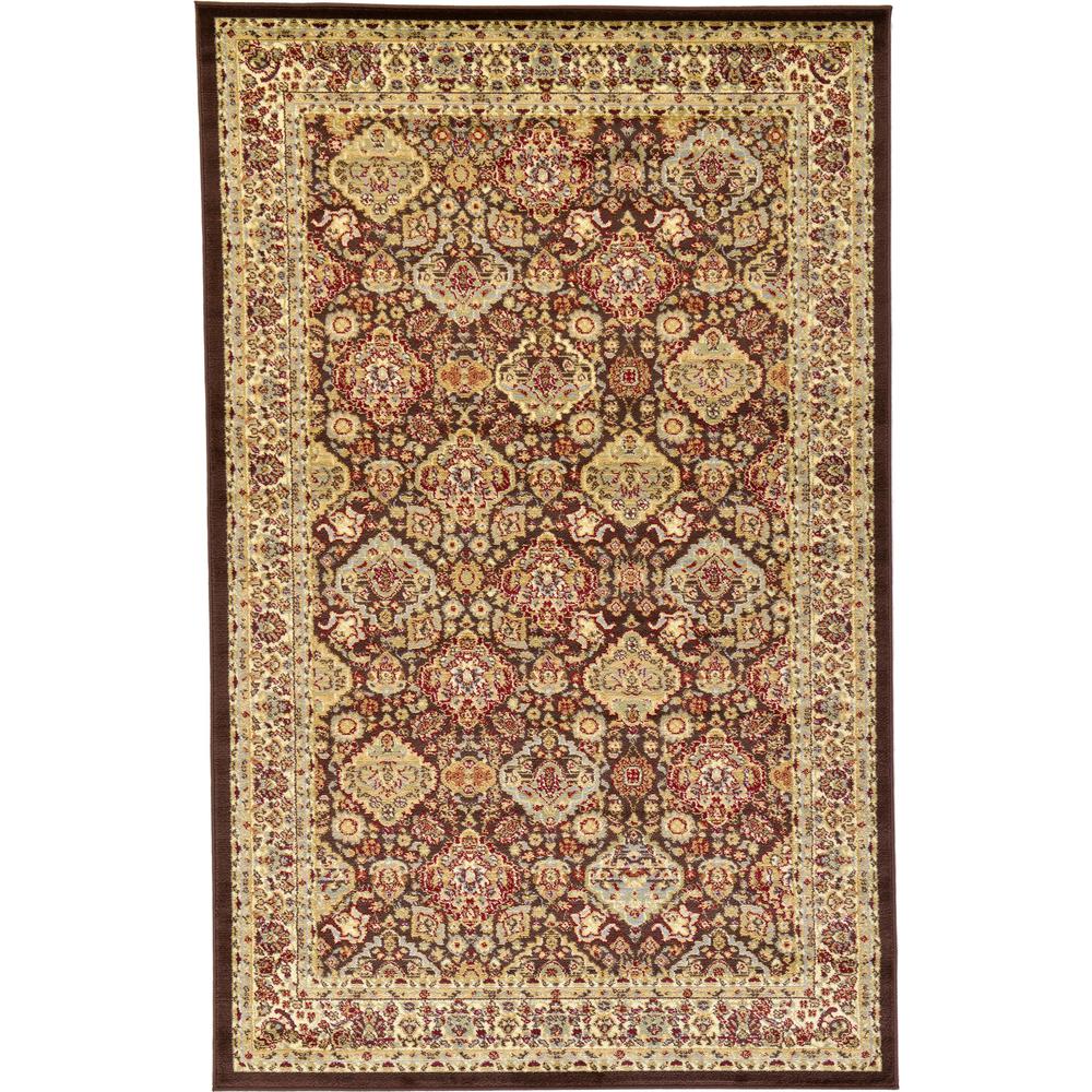 Colonial Voyage Rug, Brown (5' 0 x 8' 0). Picture 1