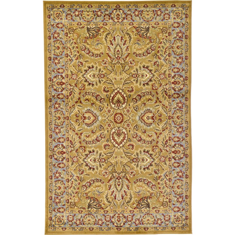 Asheville Voyage Rug, Gold/Ivory (5' 0 x 8' 0). Picture 1
