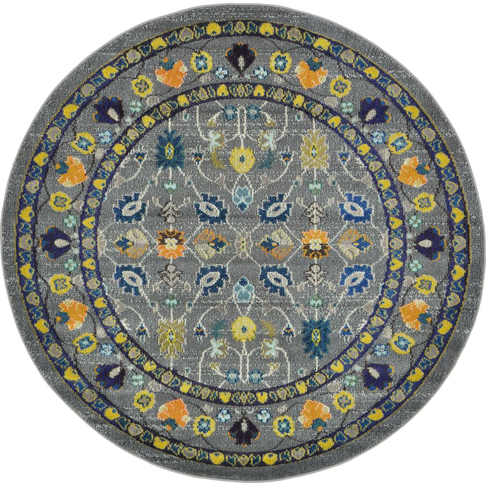 Medici Paradise Rug, Gray (6' 0 x 6' 0). Picture 1