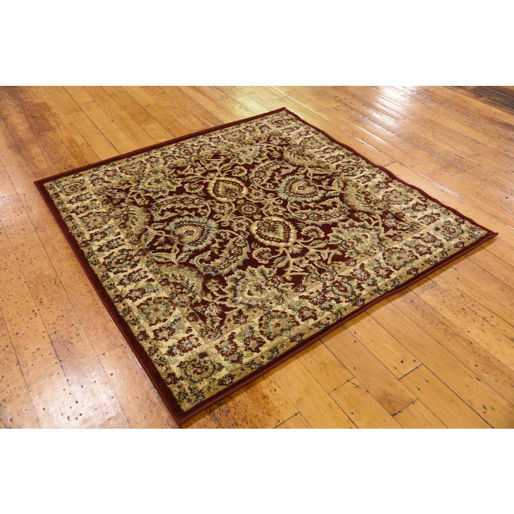 Asheville Voyage Rug, Red (4' 0 x 4' 0). Picture 3