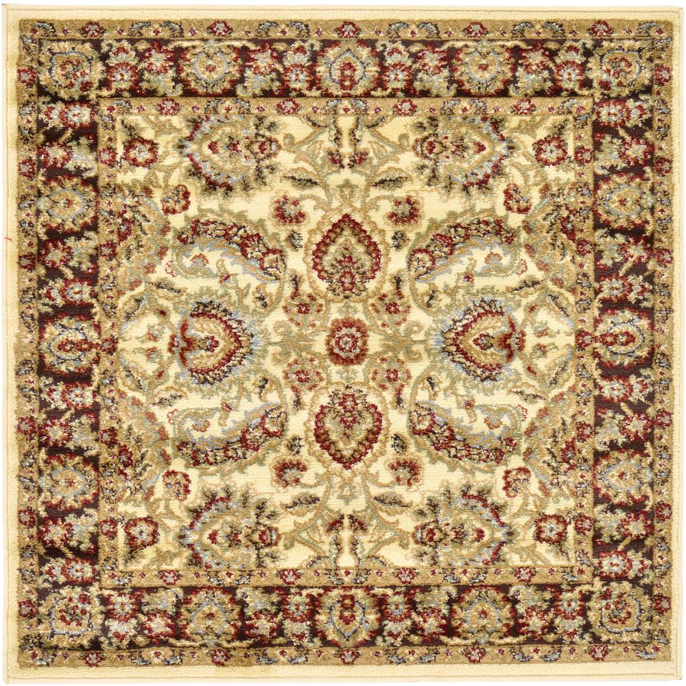 Asheville Voyage Rug, Ivory (4' 0 x 4' 0). Picture 1