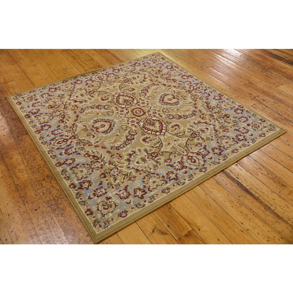 Asheville Voyage Rug, Gold/Ivory (4' 0 x 4' 0). Picture 3