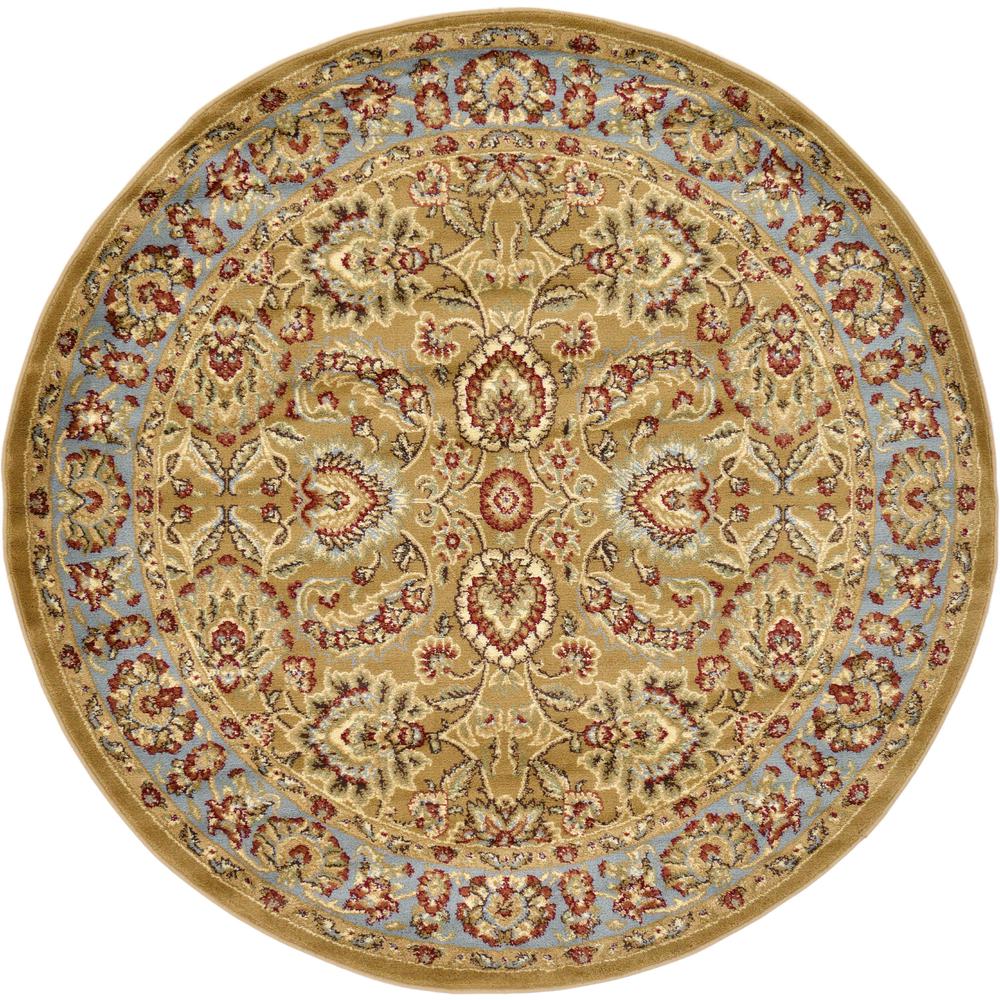 Asheville Voyage Rug, Gold/Ivory (6' 0 x 6' 0). Picture 1