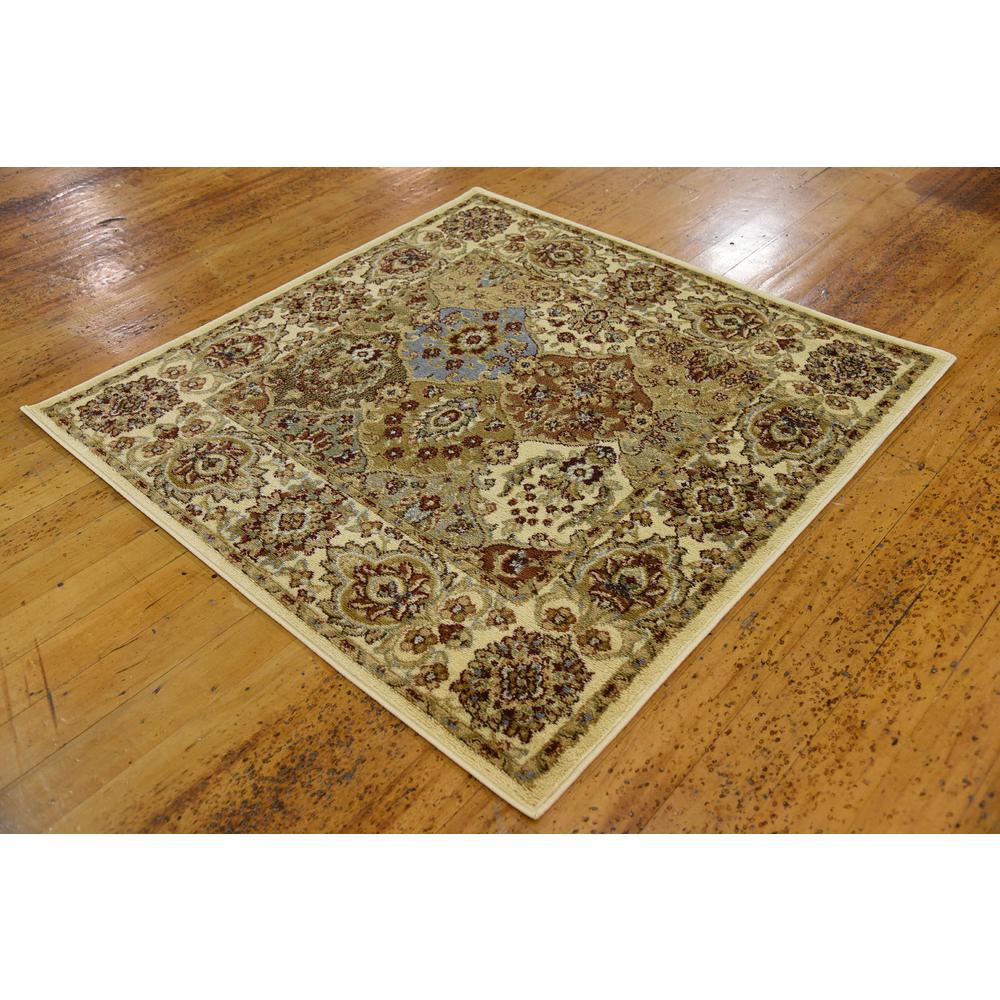 Athens Voyage Rug, Ivory (4' 0 x 4' 0). Picture 3