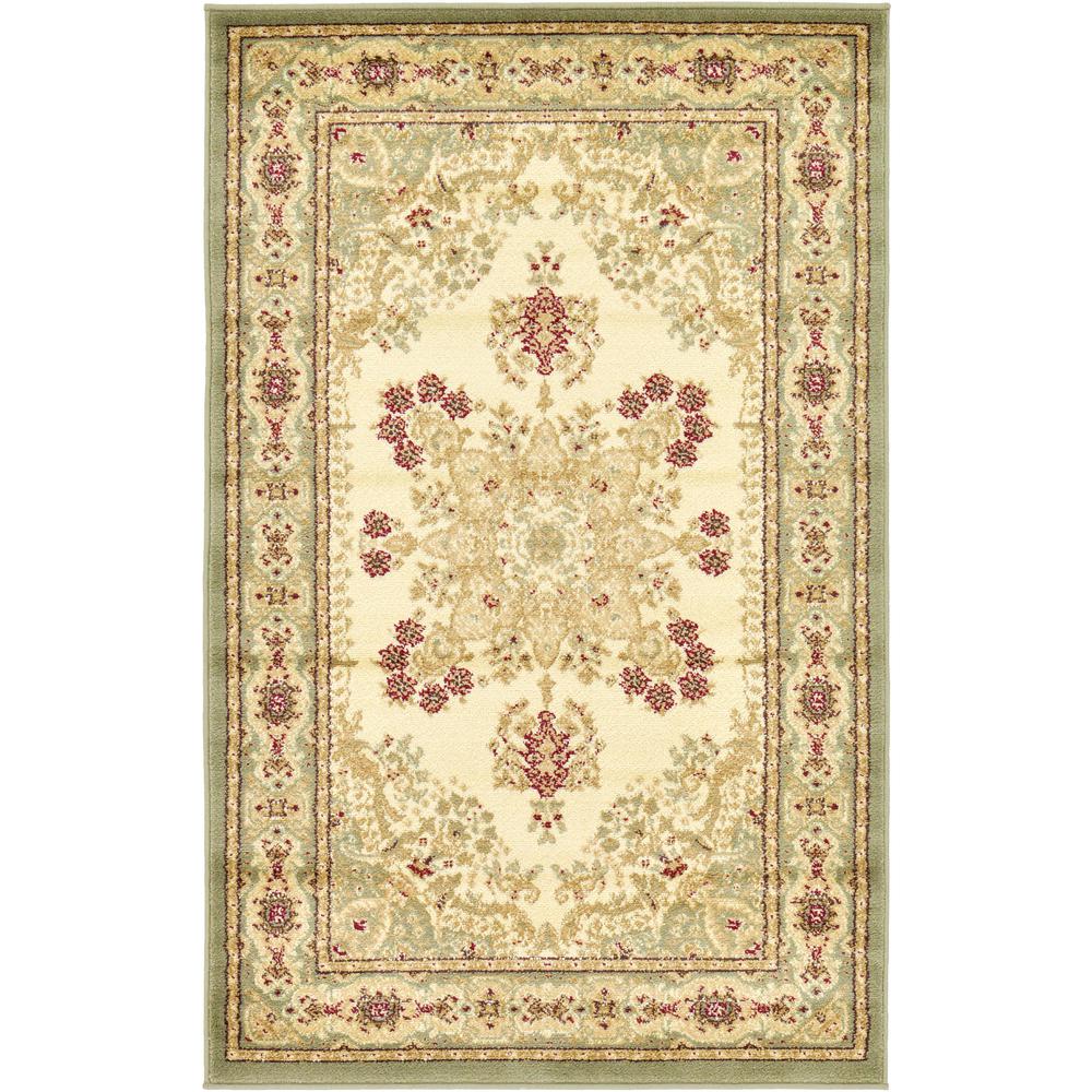 Louis Versailles Rug, Green (3' 3 x 5' 3). Picture 1