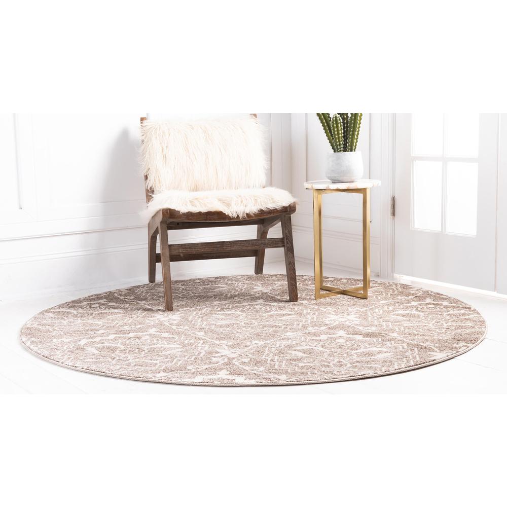 Joyous Damask Rug, Light Brown (8' 0 x 8' 0). Picture 3