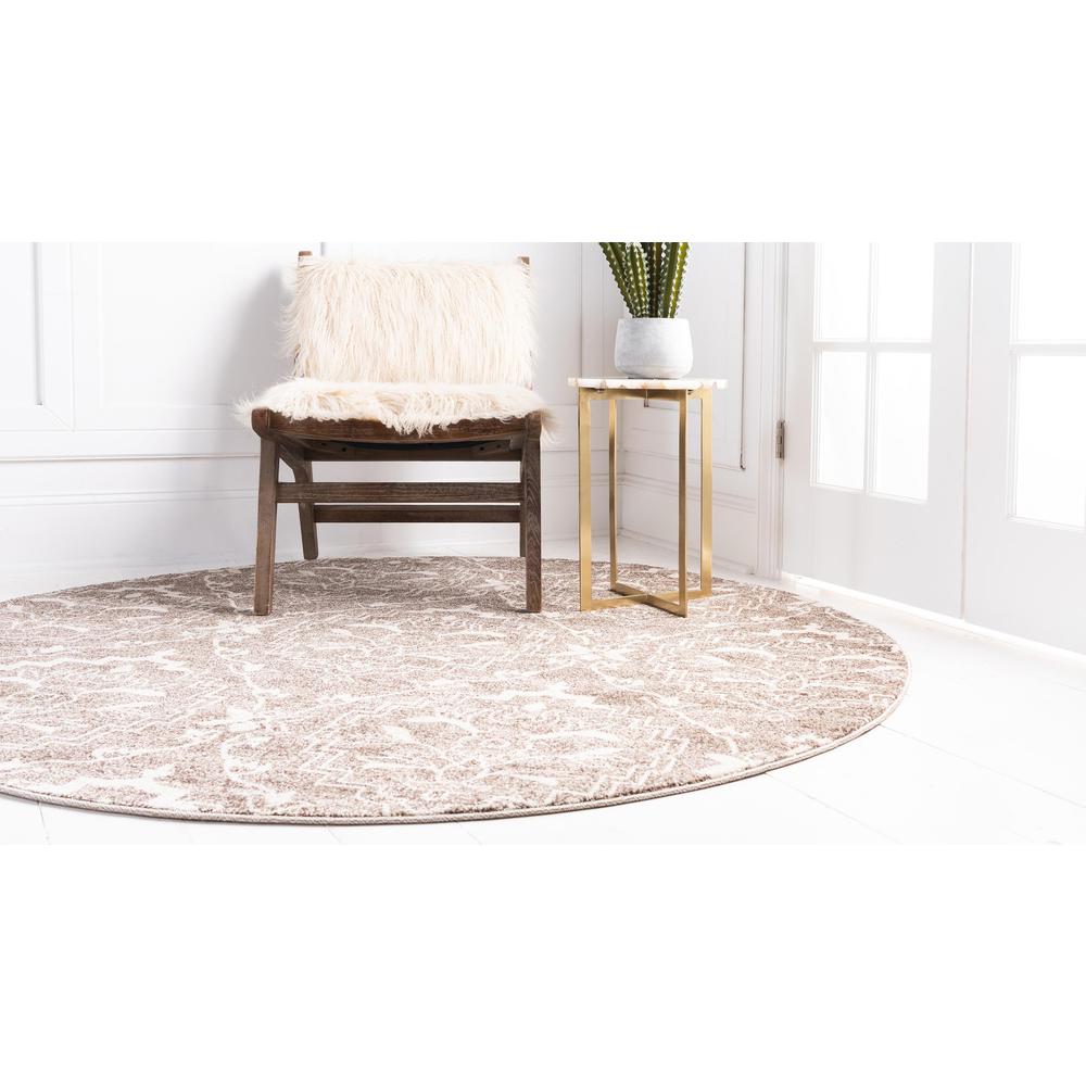 Joyous Damask Rug, Light Brown (8' 0 x 8' 0). Picture 4
