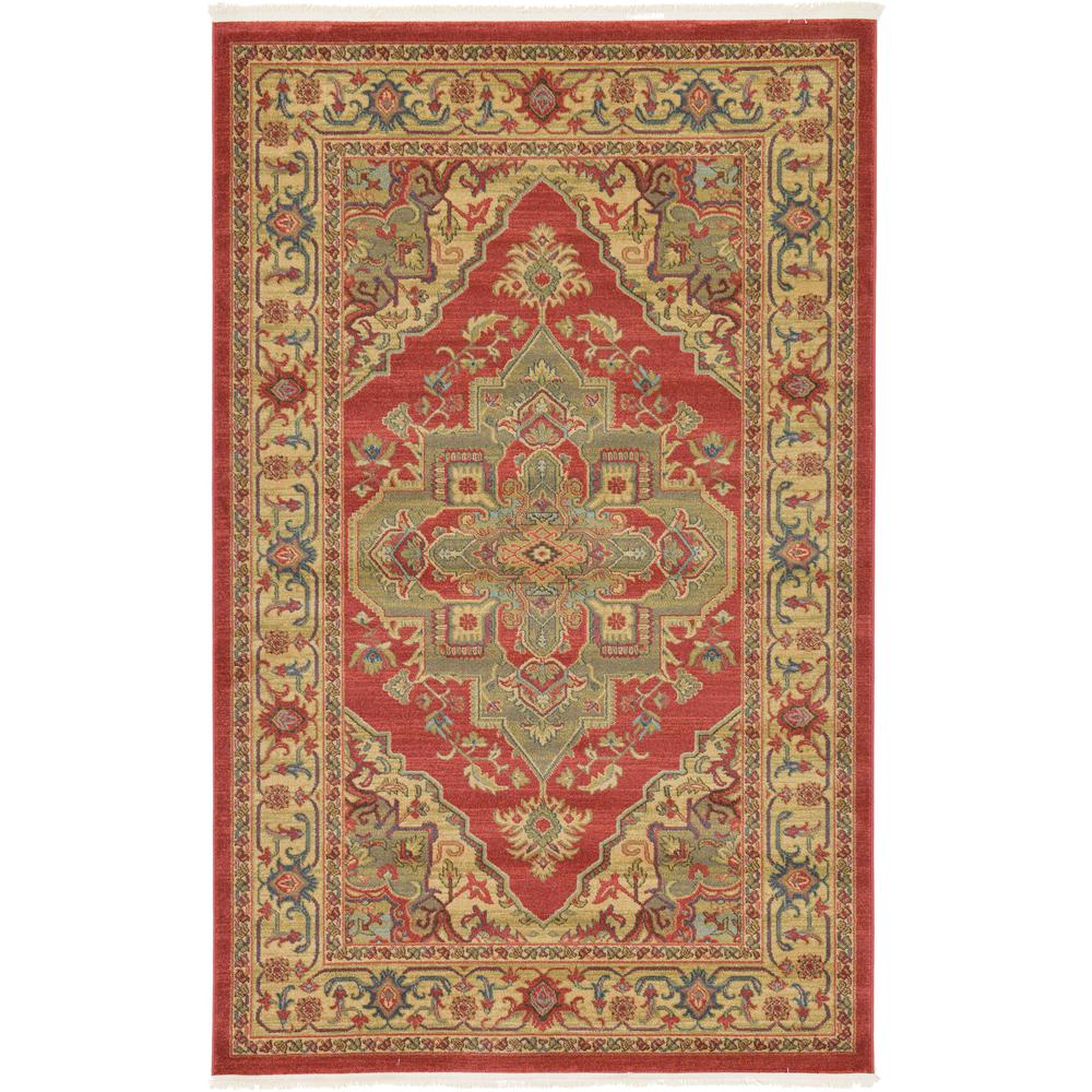 Arsaces Sahand Rug, Red (5' 0 x 8' 0). Picture 1