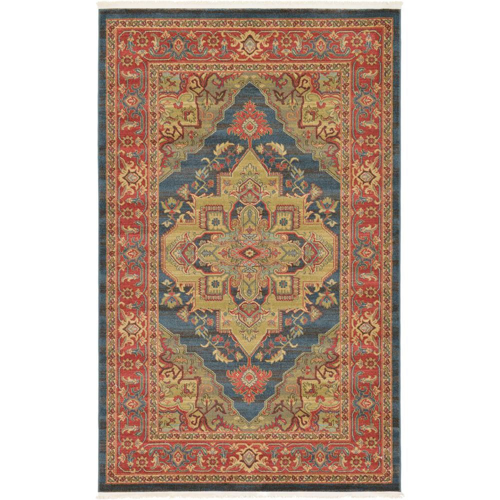 Arsaces Sahand Rug, Dark Blue (5' 0 x 8' 0). Picture 1