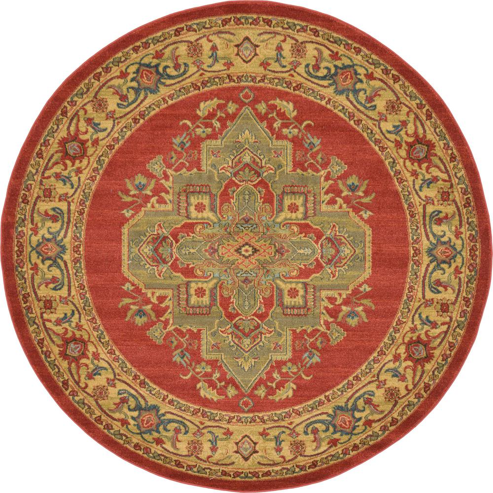 Arsaces Sahand Rug, Red (6' 0 x 6' 0). Picture 1