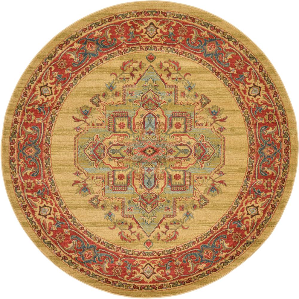 Arsaces Sahand Rug, Tan (6' 0 x 6' 0). Picture 1