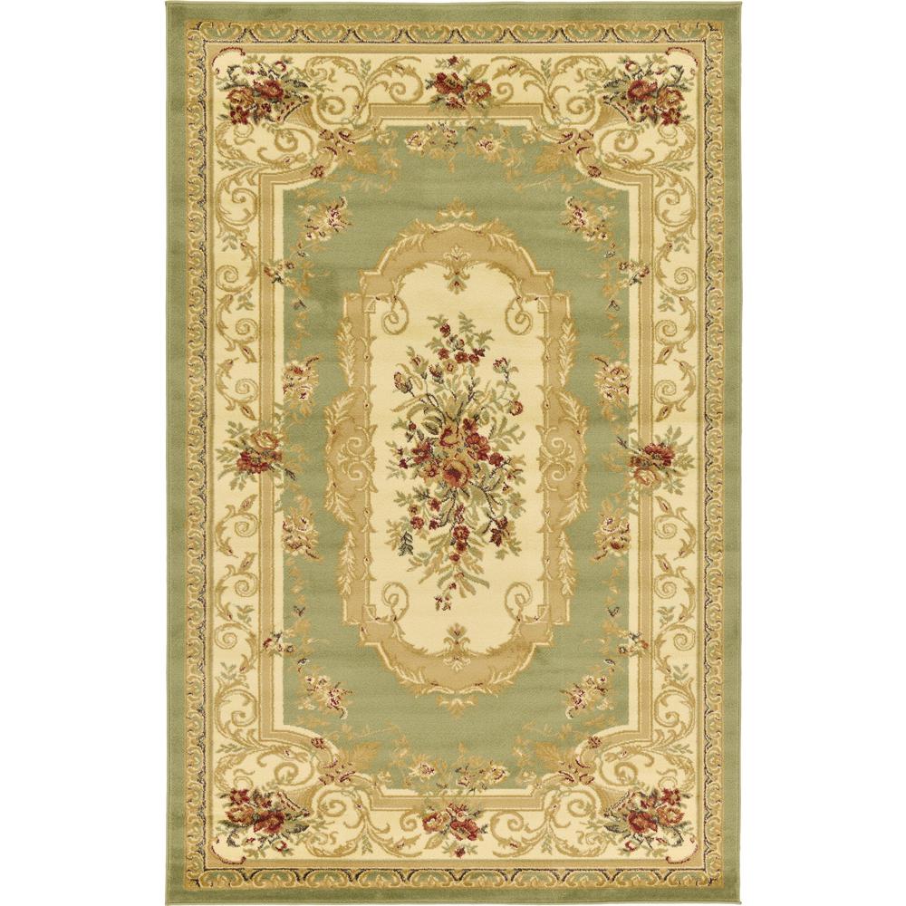 Henry Versailles Rug, Green (5' 0 x 8' 0). The main picture.