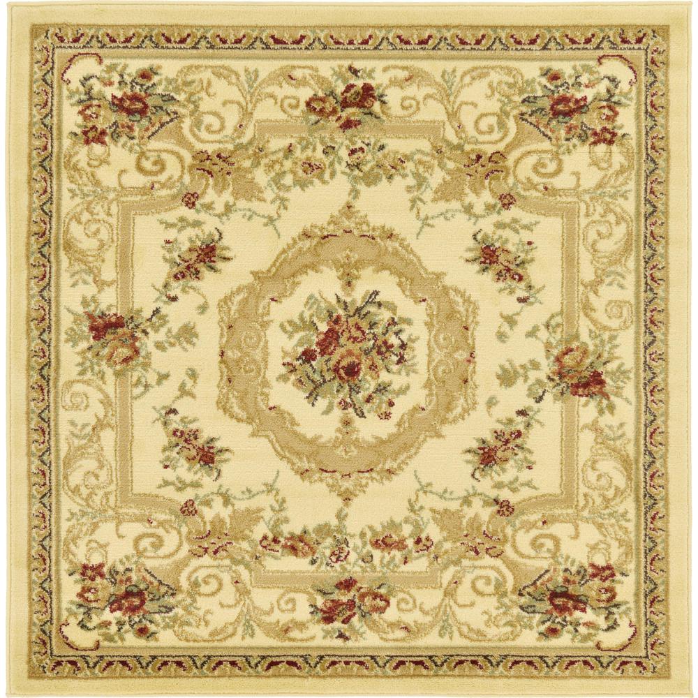Henry Versailles Rug, Ivory (4' 0 x 4' 0). The main picture.