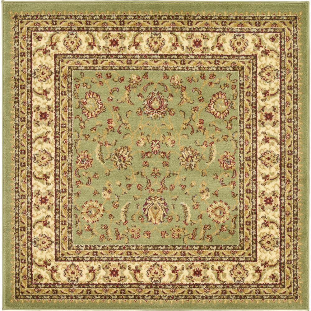 St. Louis Voyage Rug, Green (4' 0 x 4' 0). The main picture.