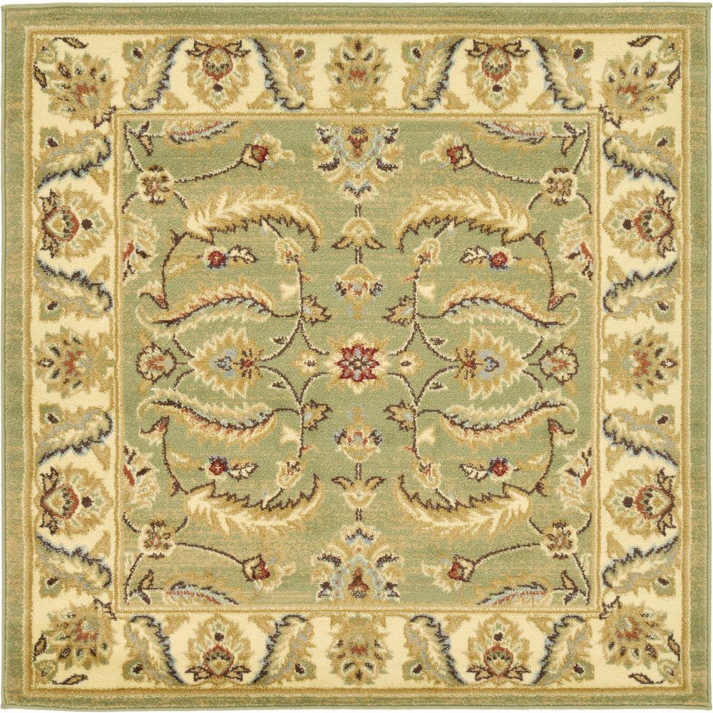 Hickory Voyage Rug, Light Green (4' 0 x 4' 0). Picture 1