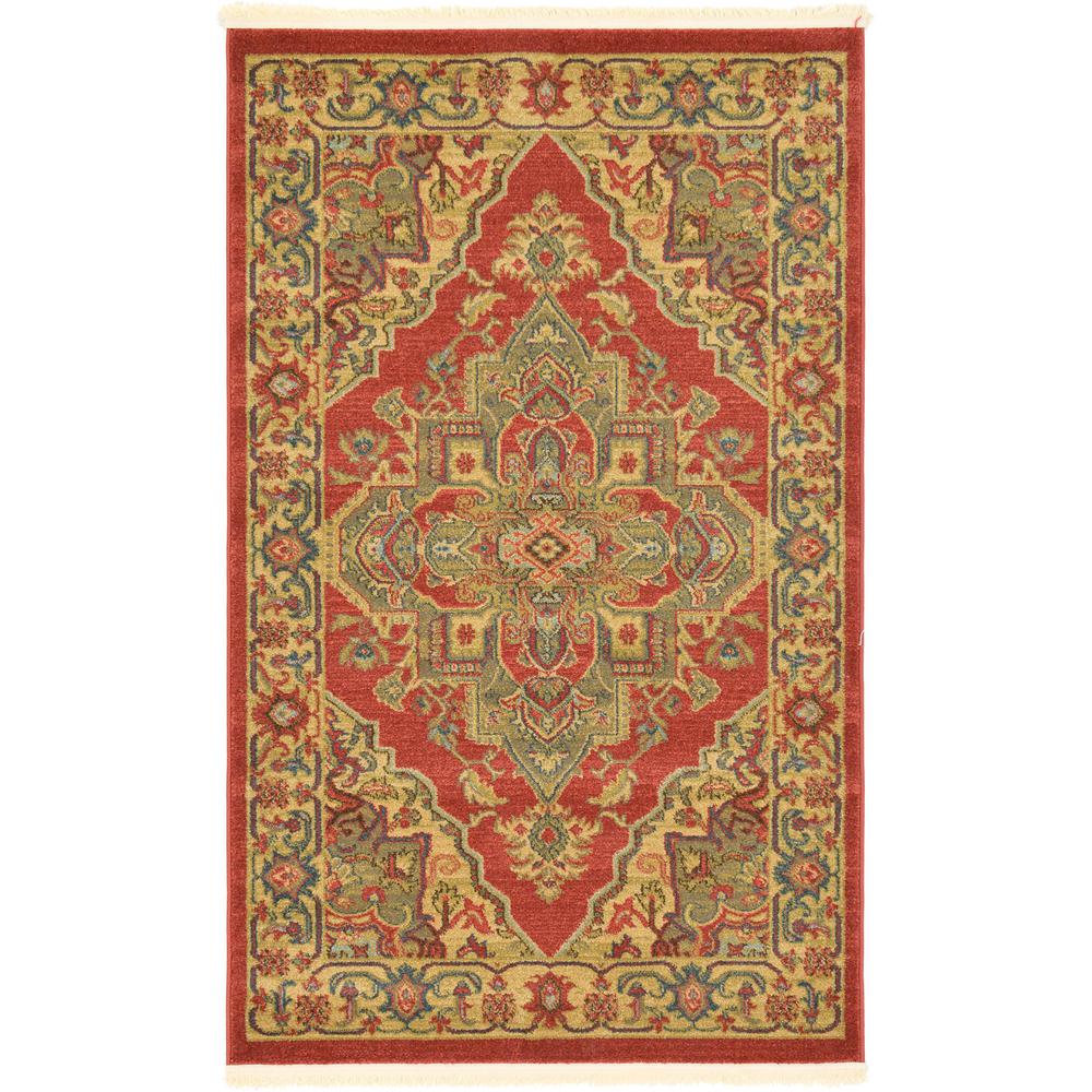 Arsaces Sahand Rug, Red (3' 3 x 5' 3). Picture 1