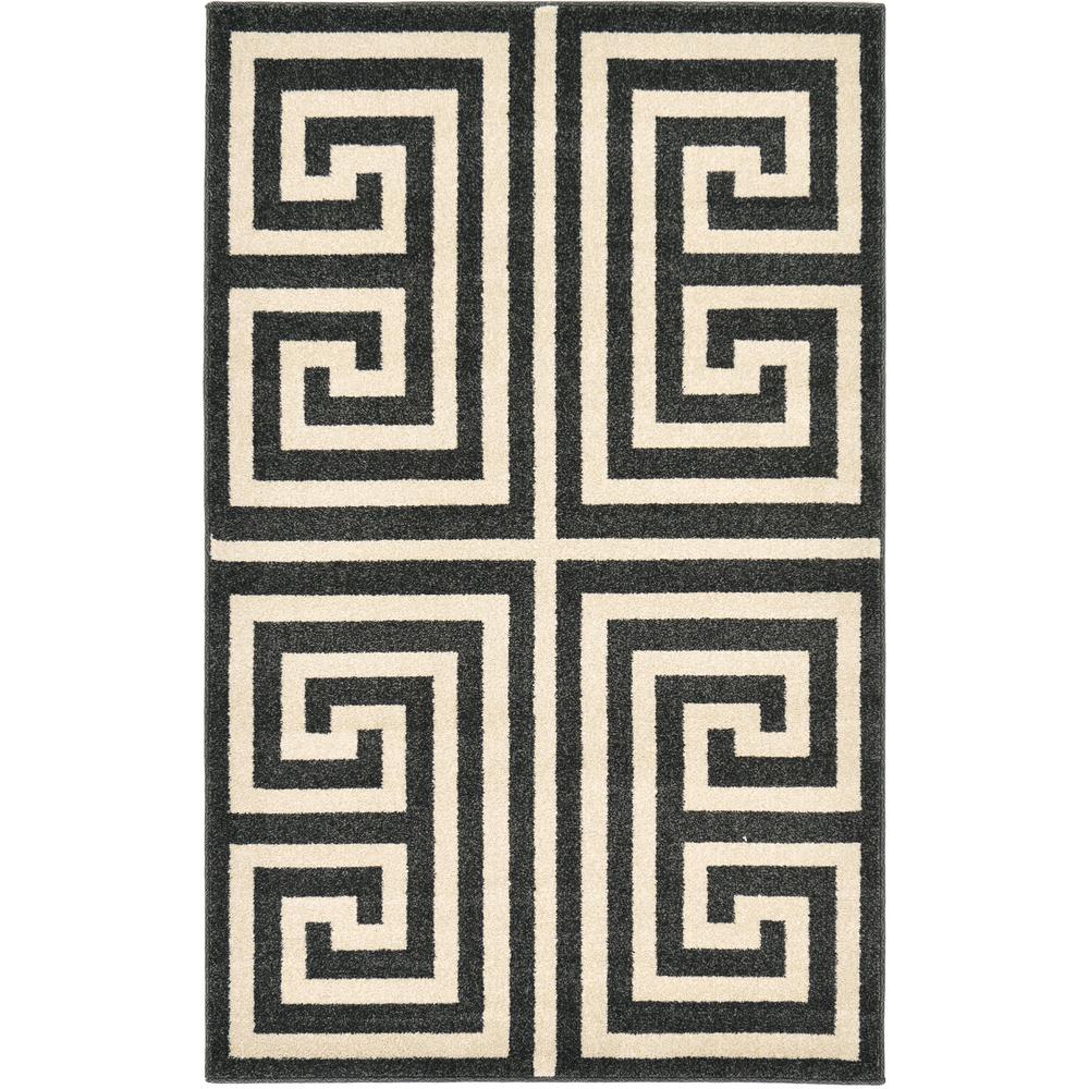 Greek Key Athens Rug, Black (3' 3 x 5' 3). Picture 1