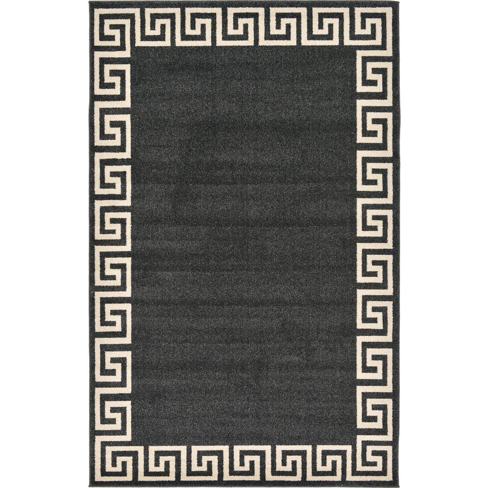 Modern Athens Rug, Charcoal (5' 0 x 8' 0). Picture 1