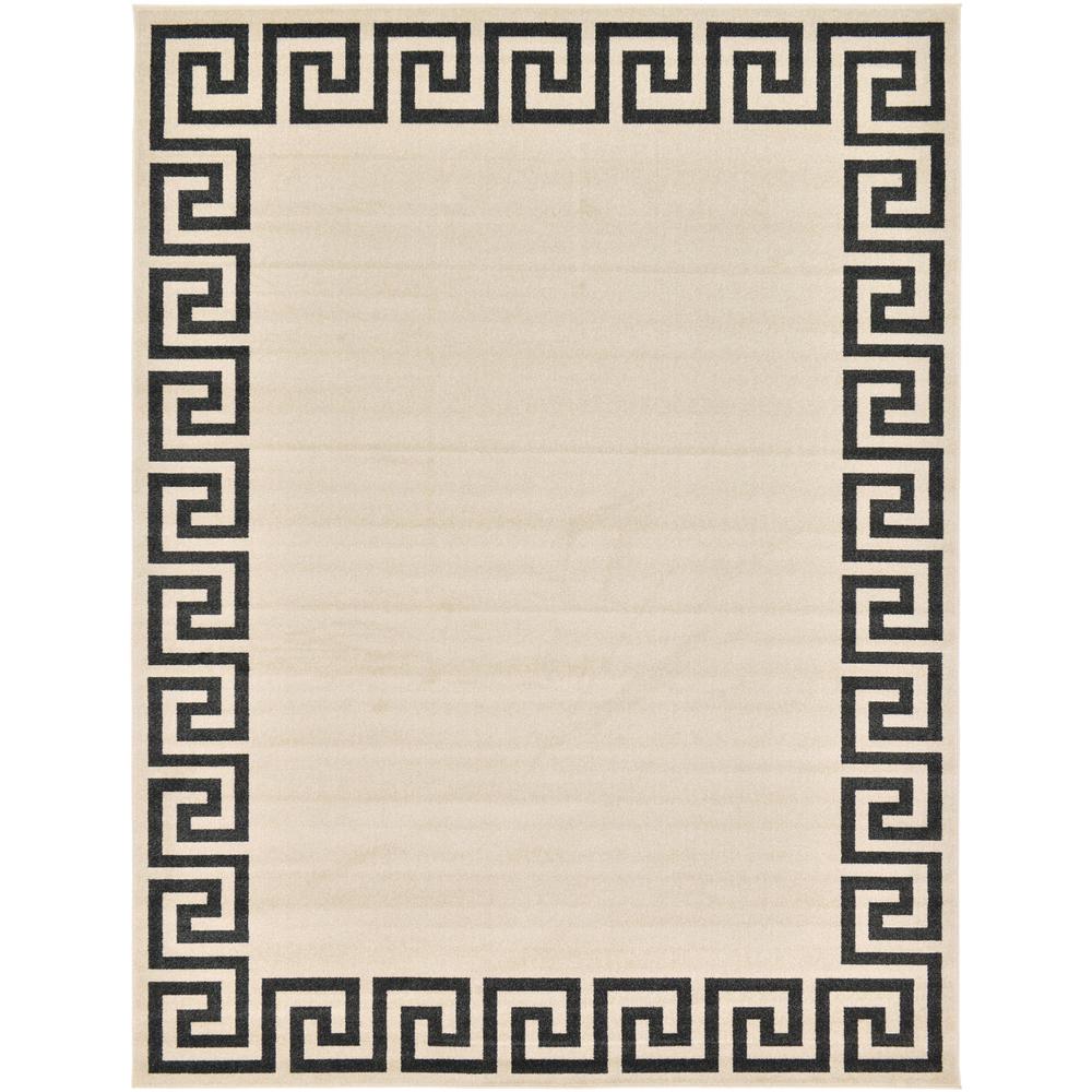Modern Athens Rug, Beige/Black (9' 0 x 12' 0). The main picture.