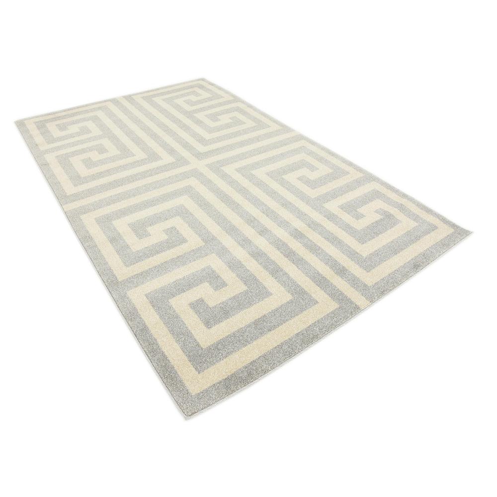 Greek Key Athens Rug, Gray (5' 0 x 8' 0). Picture 3