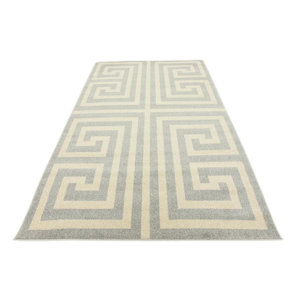 Greek Key Athens Rug, Gray (5' 0 x 8' 0). Picture 4