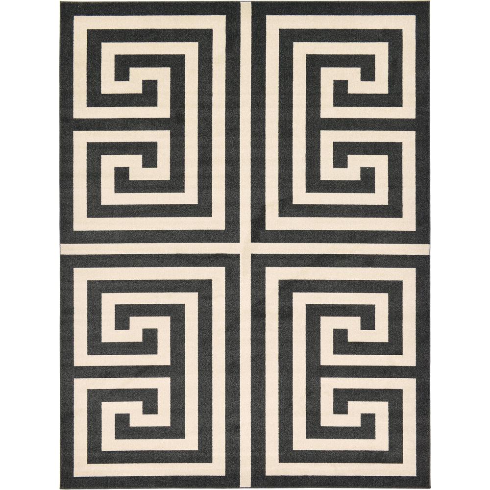 Greek Key Athens Rug, Black (9' 0 x 12' 0). Picture 1