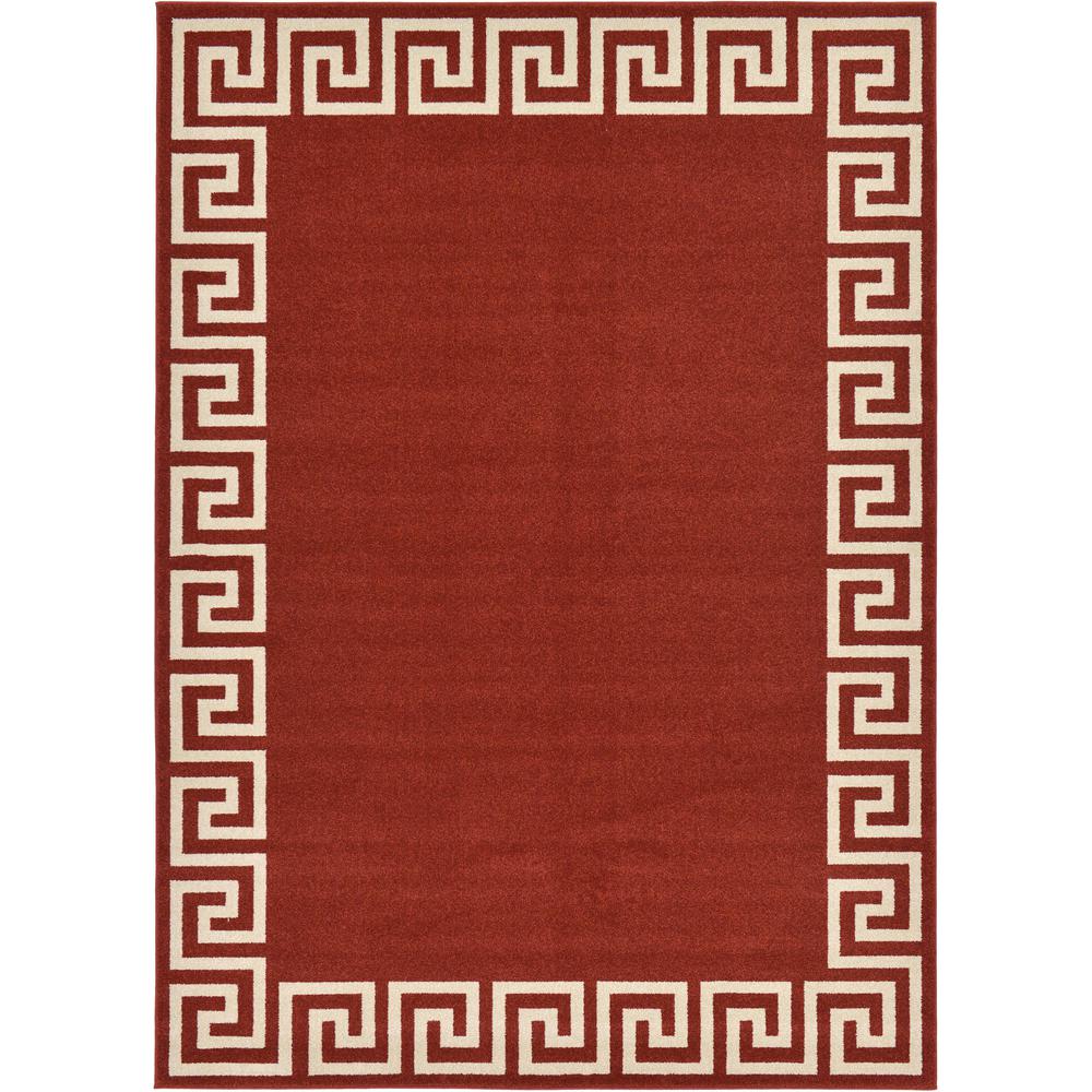 Modern Athens Rug, Burgundy (7' 0 x 10' 0). Picture 1