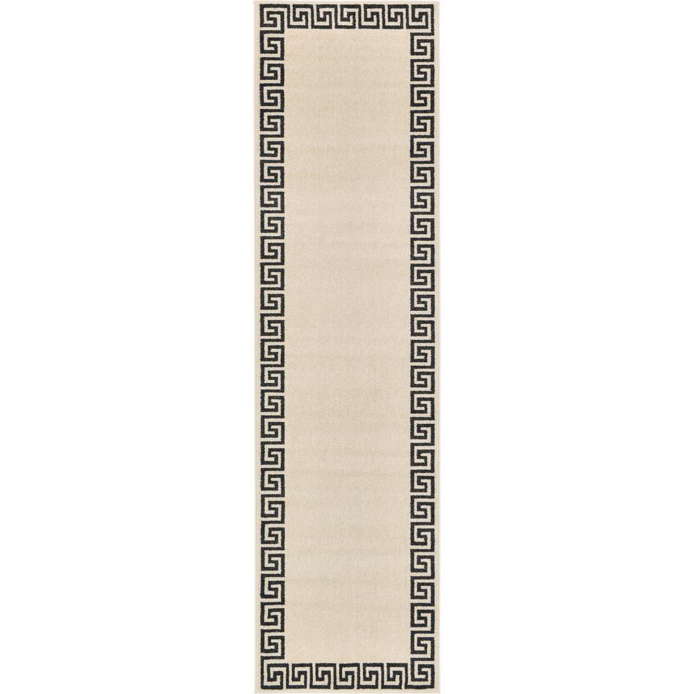 Modern Athens Rug, Beige/Black (2' 7 x 10' 0). The main picture.