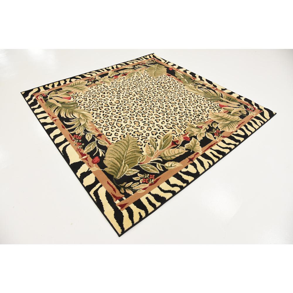 Jungle Wildlife Rug, Ivory (6' 0 x 6' 0). Picture 3