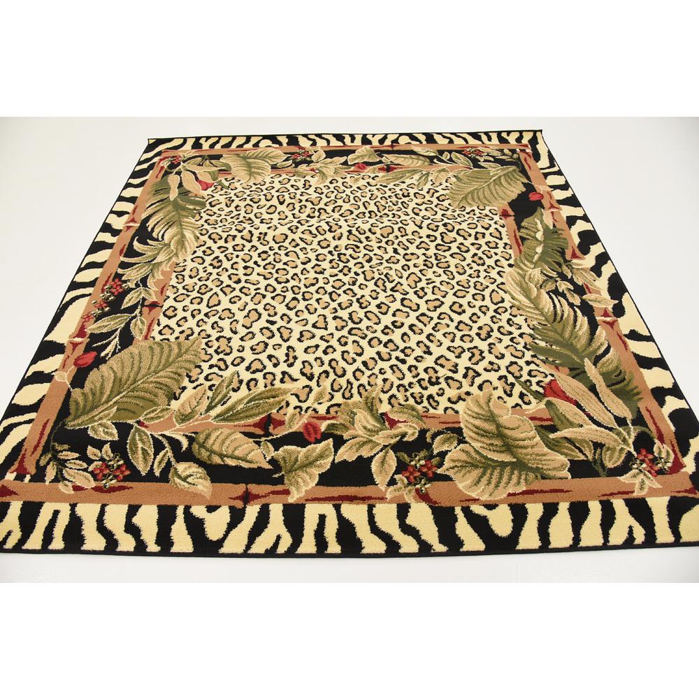 Jungle Wildlife Rug, Ivory (6' 0 x 6' 0). Picture 4