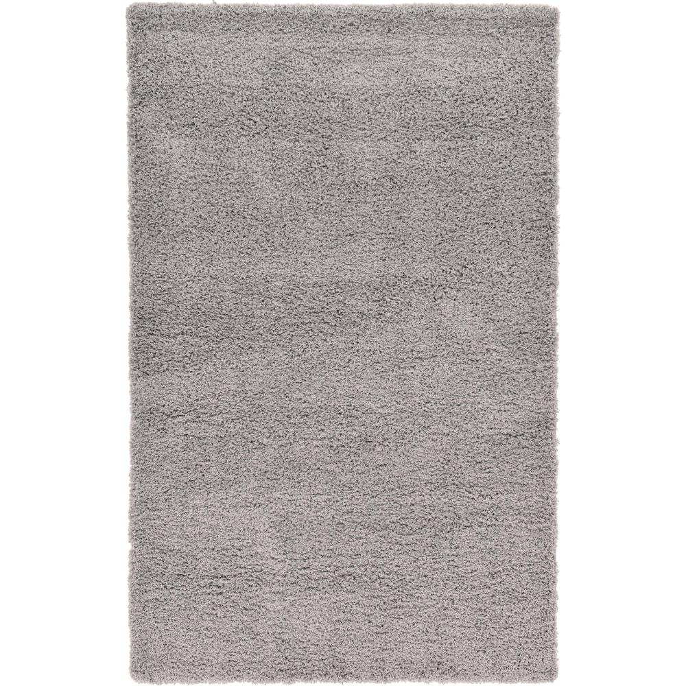 Solid Shag Rug, Cloud Gray (5' 0 x 8' 0). Picture 1