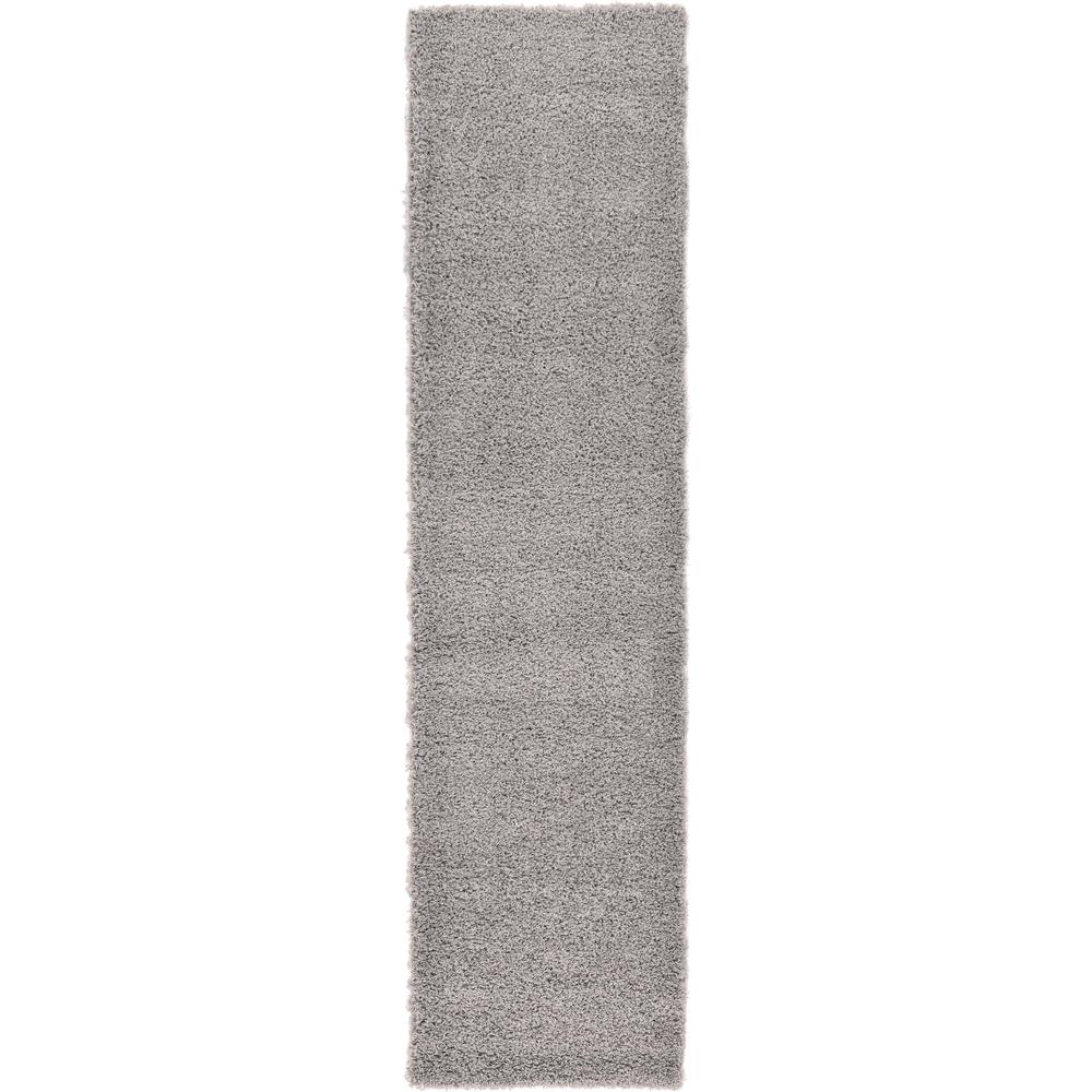 Solid Shag Rug, Cloud Gray (2' 6 x 10' 0). Picture 1