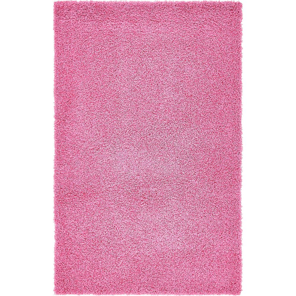 Solid Shag Rug, Bubblegum Pink (5' 0 x 8' 0). Picture 1