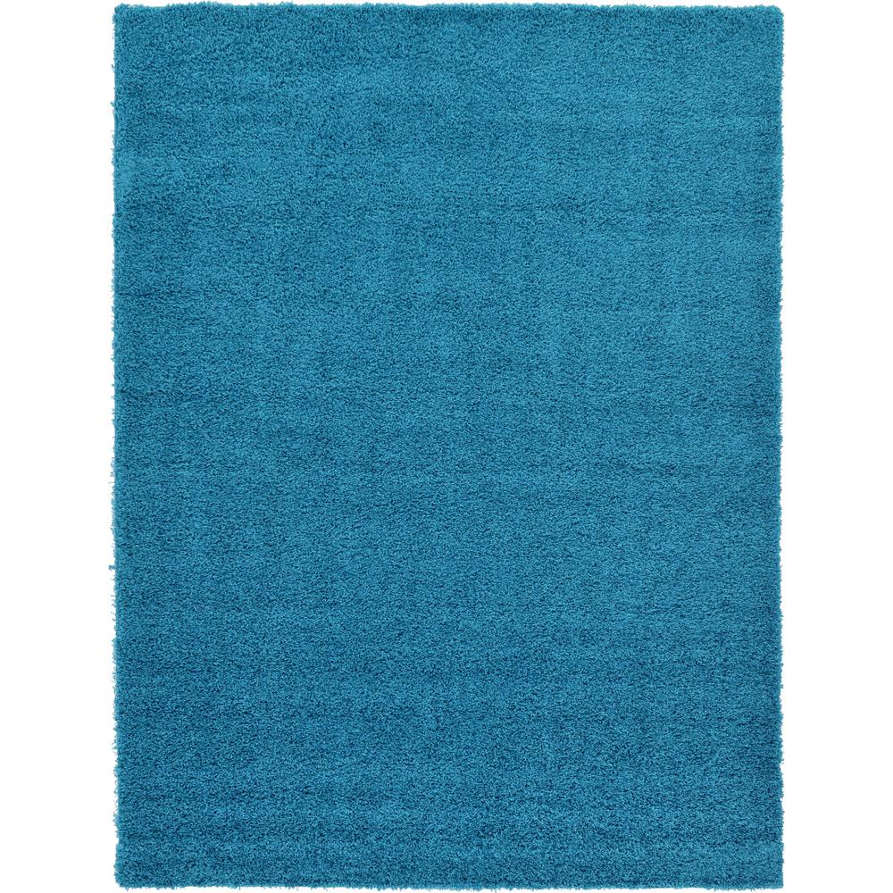 Solid Shag Rug, Turquoise (8' 0 x 11' 0). Picture 1