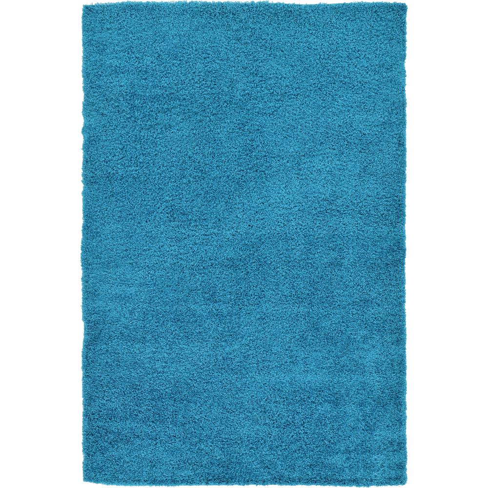 Solid Shag Rug, Turquoise (7' 0 x 10' 0). Picture 1