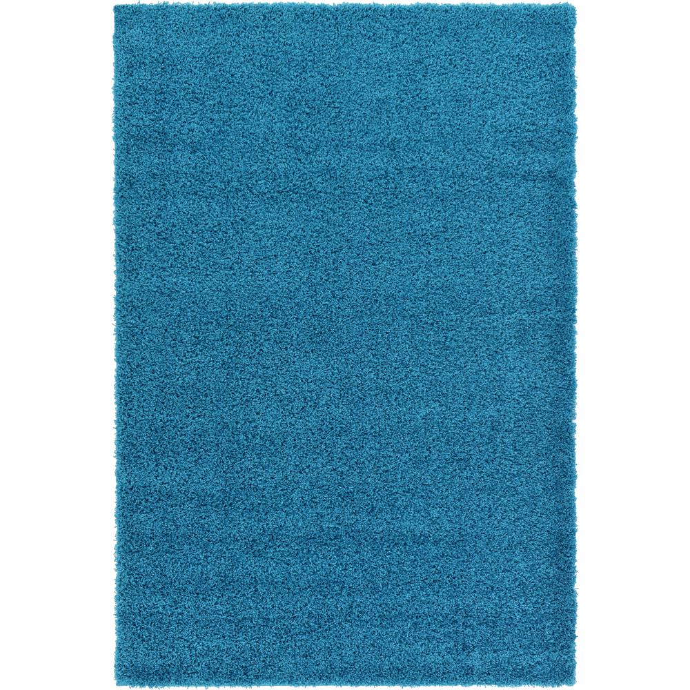 Solid Shag Rug, Turquoise (6' 0 x 9' 0). Picture 1