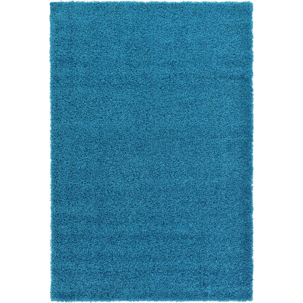 Solid Shag Rug, Turquoise (5' 0 x 8' 0). Picture 1