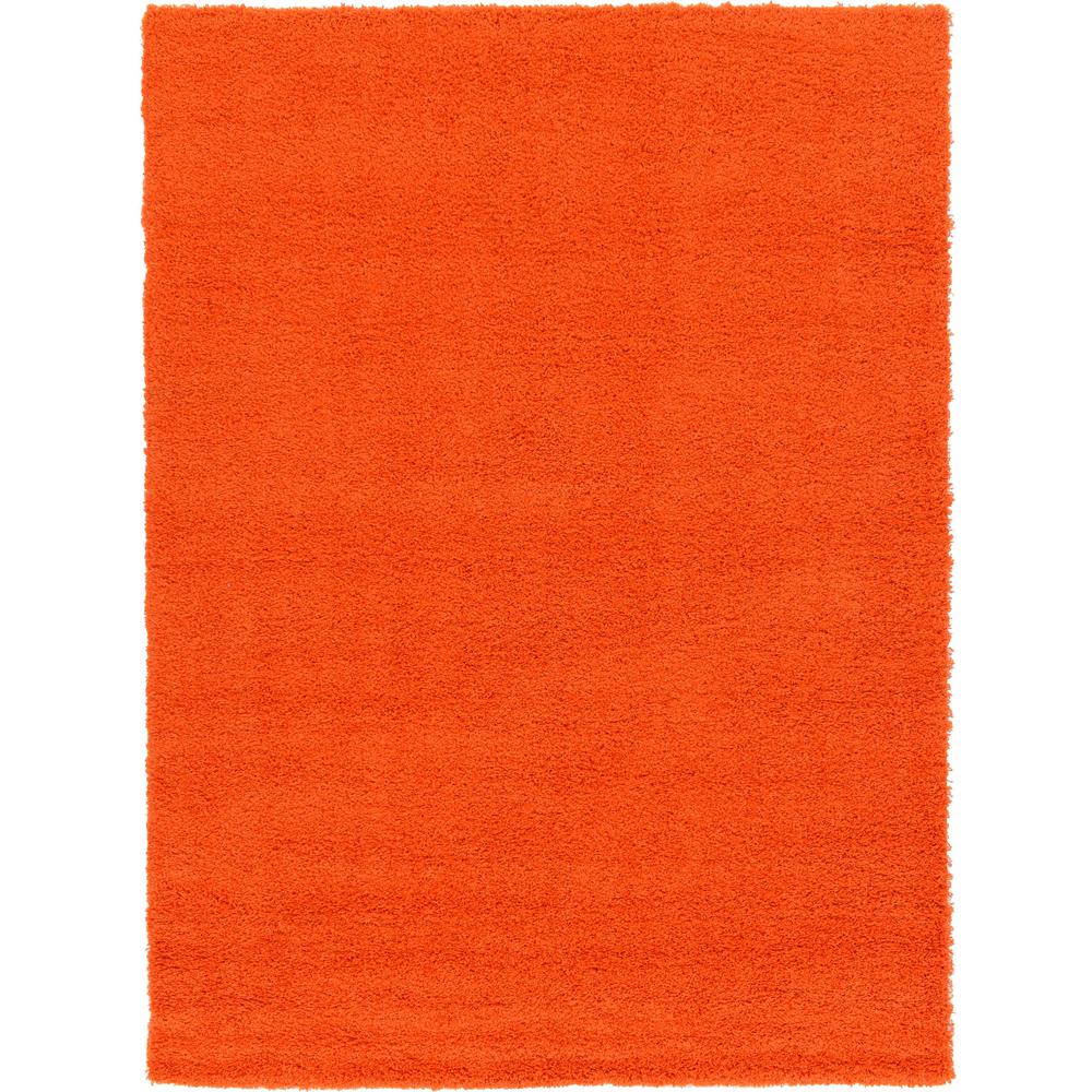 Solid Shag Rug, Tiger Orange (8' 0 x 11' 0). The main picture.