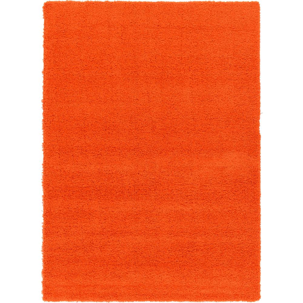 Solid Shag Rug, Tiger Orange (7' 0 x 10' 0). Picture 1