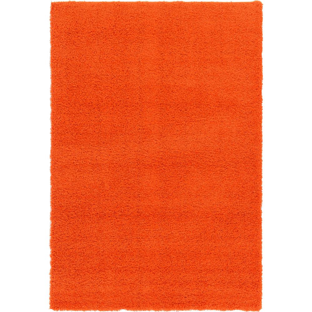 Solid Shag Rug, Tiger Orange (6' 0 x 9' 0). Picture 1